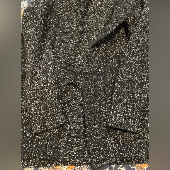EDDIE Bauer Cardigan Size Large Black Chunky Knit Open Front Lounge - Picture 14 of 14